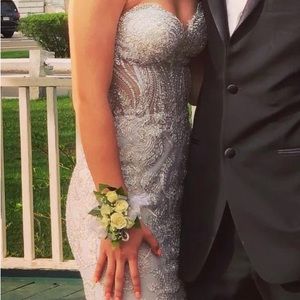 Gorgeous silver strapless Ellie Wilde Mon Cher